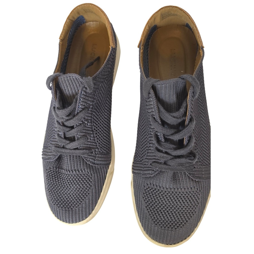 Lucky Brand Luuka Grey Knit Lace Up Sneakers Grey Tan 8M